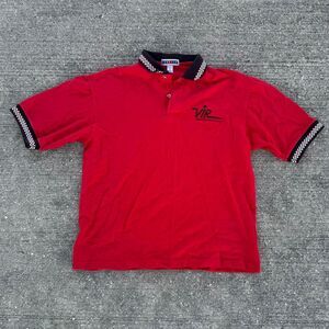 Vintage JERZEES VIR Virginia International Raceway Checkered Polo — Red